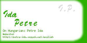 ida petre business card